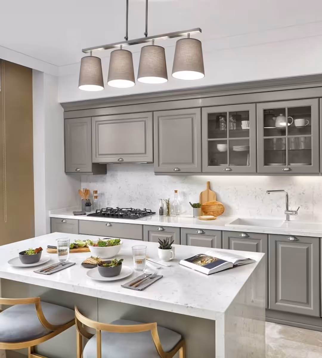 Classic kitchen with traditional wood cabinetry and elegant details